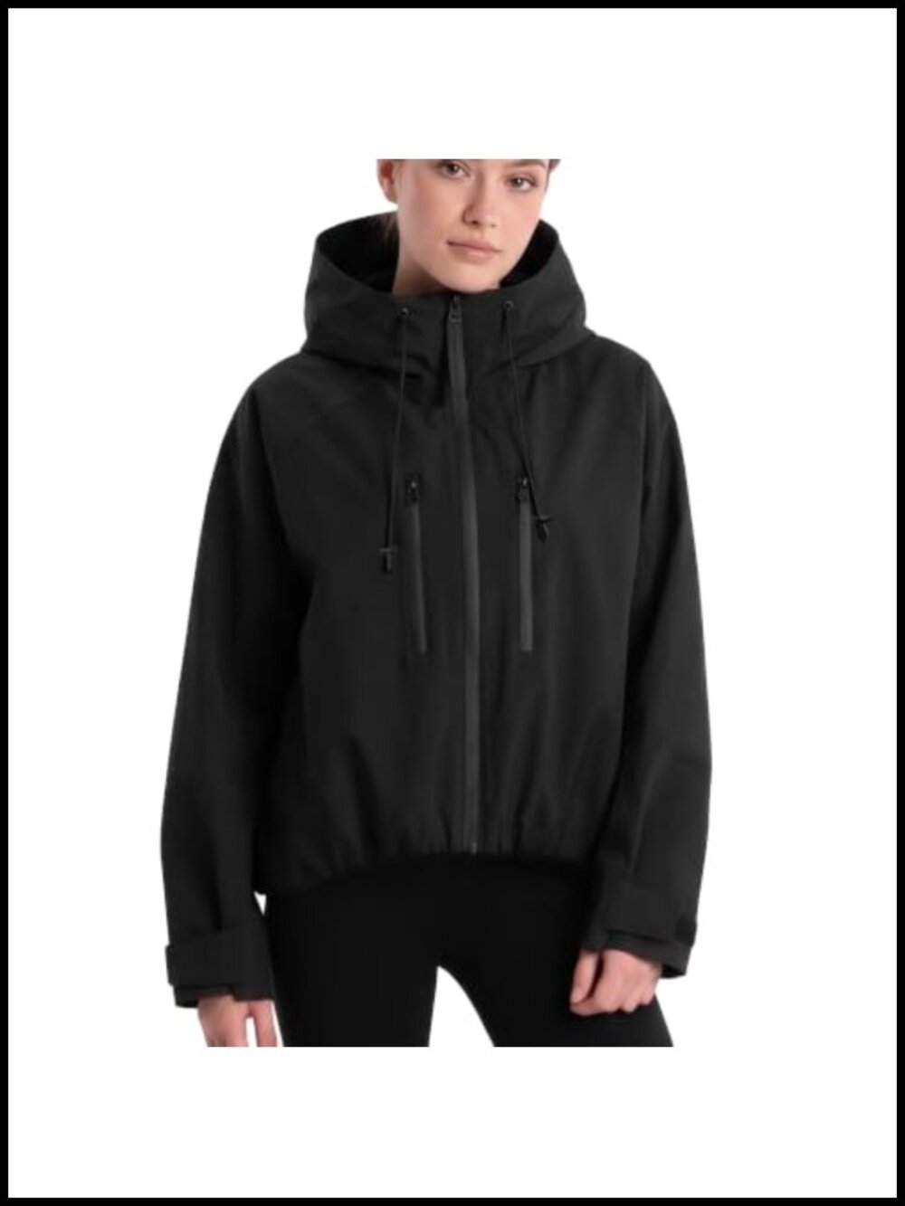 Oversized Waterproof Rain Jacket with Hood Windbreaker Lightweight